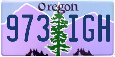 OR license plate 973IGH