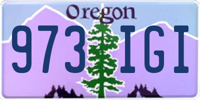 OR license plate 973IGI