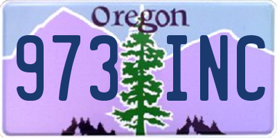 OR license plate 973INC