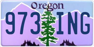 OR license plate 973ING