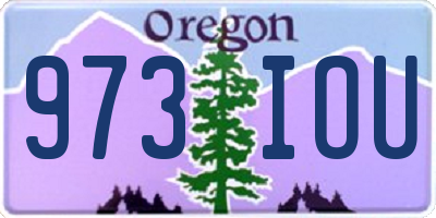 OR license plate 973IOU