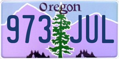 OR license plate 973JUL