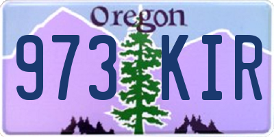 OR license plate 973KIR