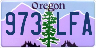 OR license plate 973LFA
