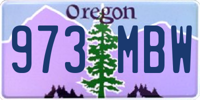 OR license plate 973MBW