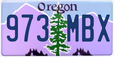 OR license plate 973MBX