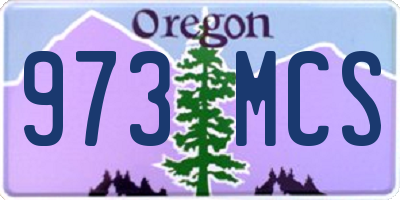 OR license plate 973MCS