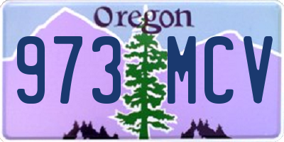 OR license plate 973MCV