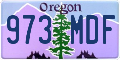 OR license plate 973MDF