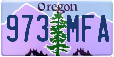 OR license plate 973MFA