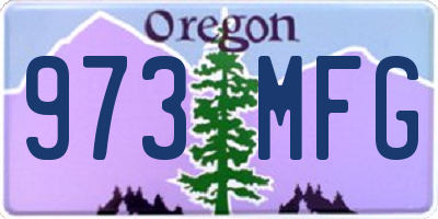 OR license plate 973MFG