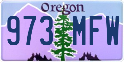 OR license plate 973MFW