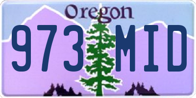 OR license plate 973MID