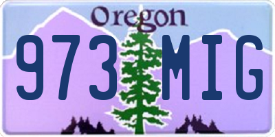 OR license plate 973MIG