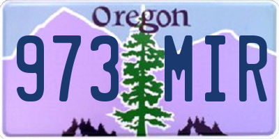 OR license plate 973MIR