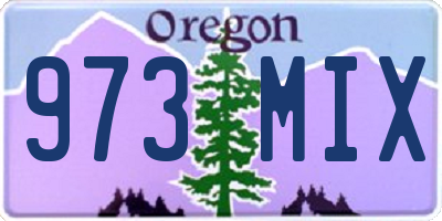 OR license plate 973MIX