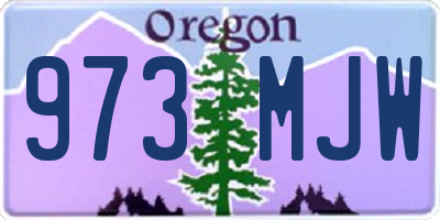 OR license plate 973MJW