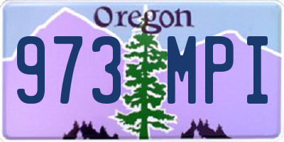 OR license plate 973MPI