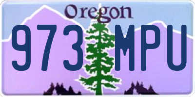 OR license plate 973MPU
