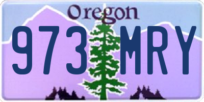 OR license plate 973MRY