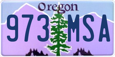 OR license plate 973MSA