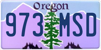OR license plate 973MSD