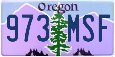 OR license plate 973MSF