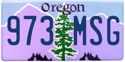 OR license plate 973MSG