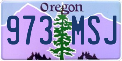 OR license plate 973MSJ