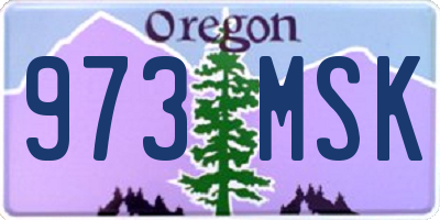 OR license plate 973MSK