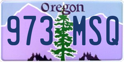 OR license plate 973MSQ