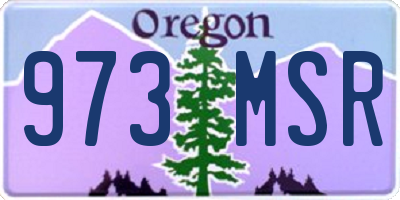 OR license plate 973MSR