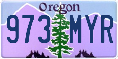 OR license plate 973MYR
