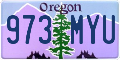 OR license plate 973MYU