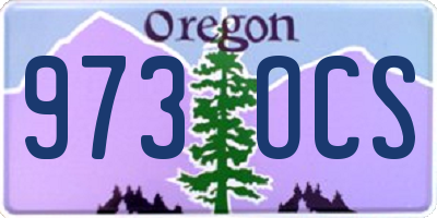 OR license plate 973OCS