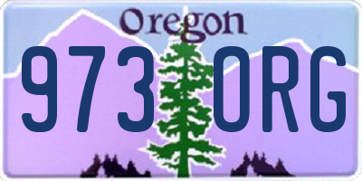 OR license plate 973ORG