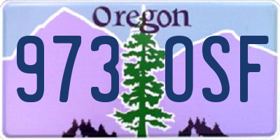 OR license plate 973OSF