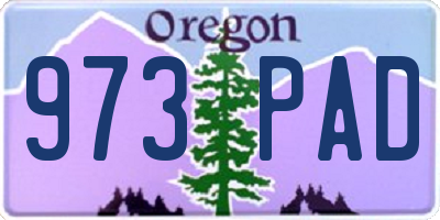 OR license plate 973PAD