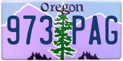 OR license plate 973PAG