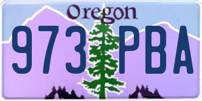 OR license plate 973PBA