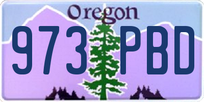 OR license plate 973PBD