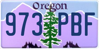 OR license plate 973PBF