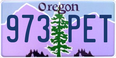 OR license plate 973PET