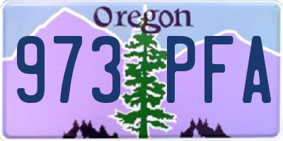 OR license plate 973PFA