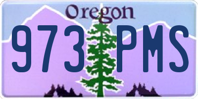 OR license plate 973PMS
