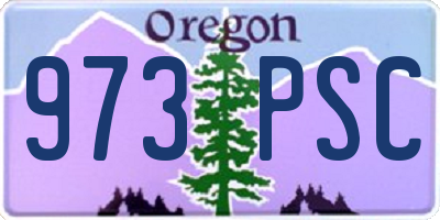 OR license plate 973PSC