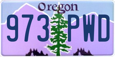 OR license plate 973PWD