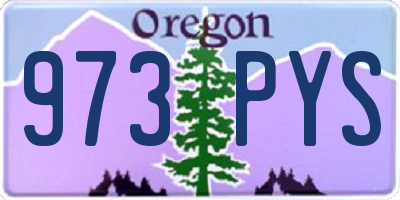OR license plate 973PYS