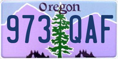 OR license plate 973QAF