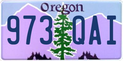 OR license plate 973QAI